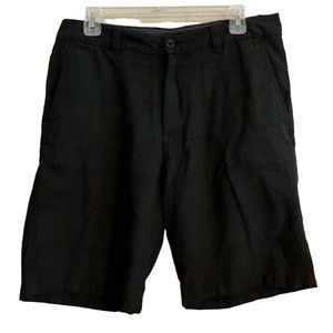 O'Neill Mens Size 32 Shorts Black Chino 9" Polyester Viscose Casual Walking